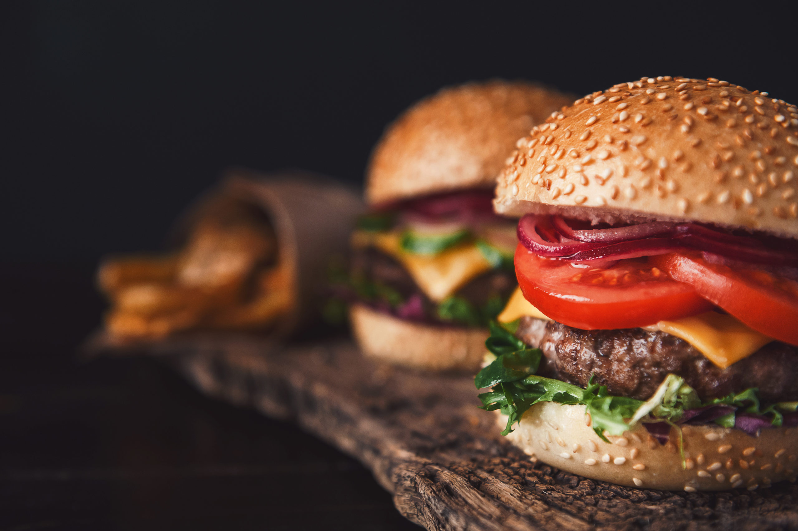 Fresh Burger Shack burger with lettuce, tomato and a toasted sesame bun